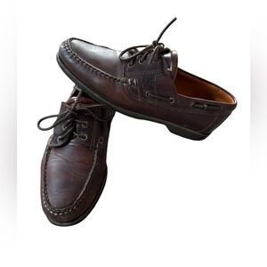 Allen Edmonds Key Largo Men's Brown Leather Vibram Boat Shoes US Size 10B